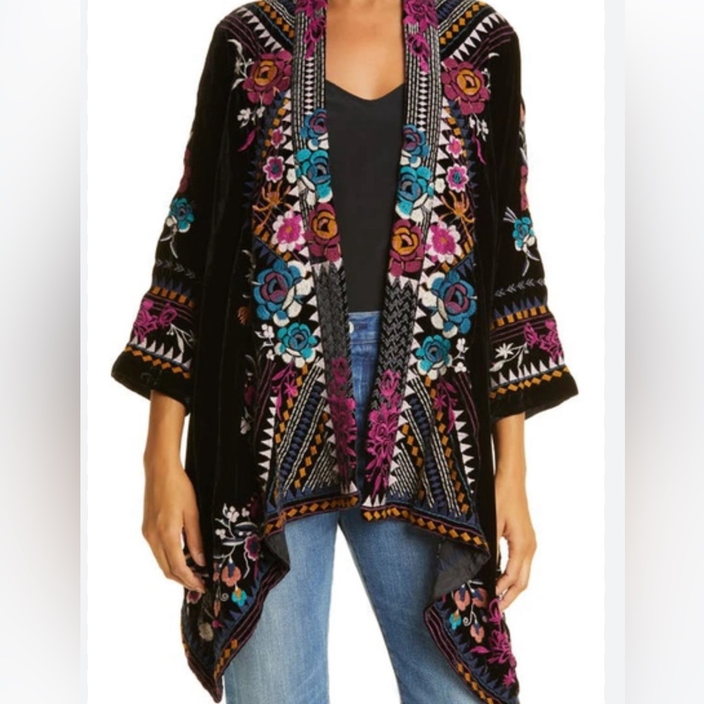 JOHNNY WAS TINASHA VELVET CARDIGAN XL